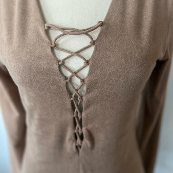 Alexander Wang Faux Suede Lace Up Bodysuit - Picture 9 of 11